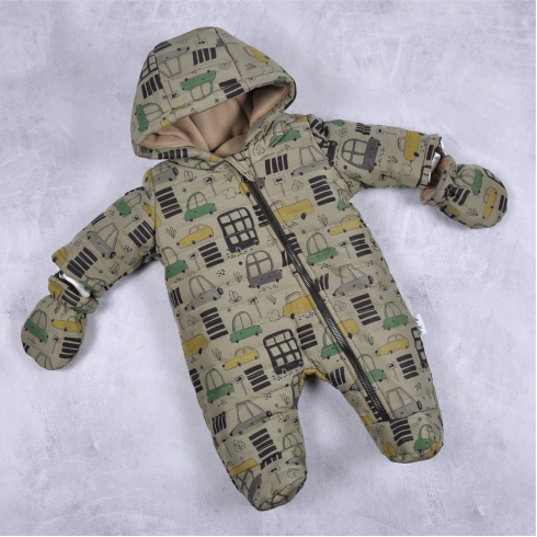 

Стеганый зимний комбинезон Magbaby Aquarelle Машинки