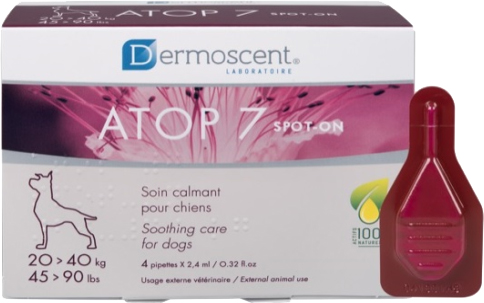 

Успокаивающее капли Dermoscent ATOP 7 spot-on при атопии и аллергии кожи собак весом 20-40 кг 4х2.4 мл
