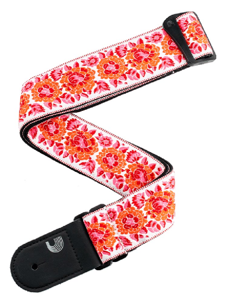 

Ремень гитарный D'ADDARIO 50PCLV00 PEACE & LOVE WOVEN GUITAR STRAP - Pink and White
