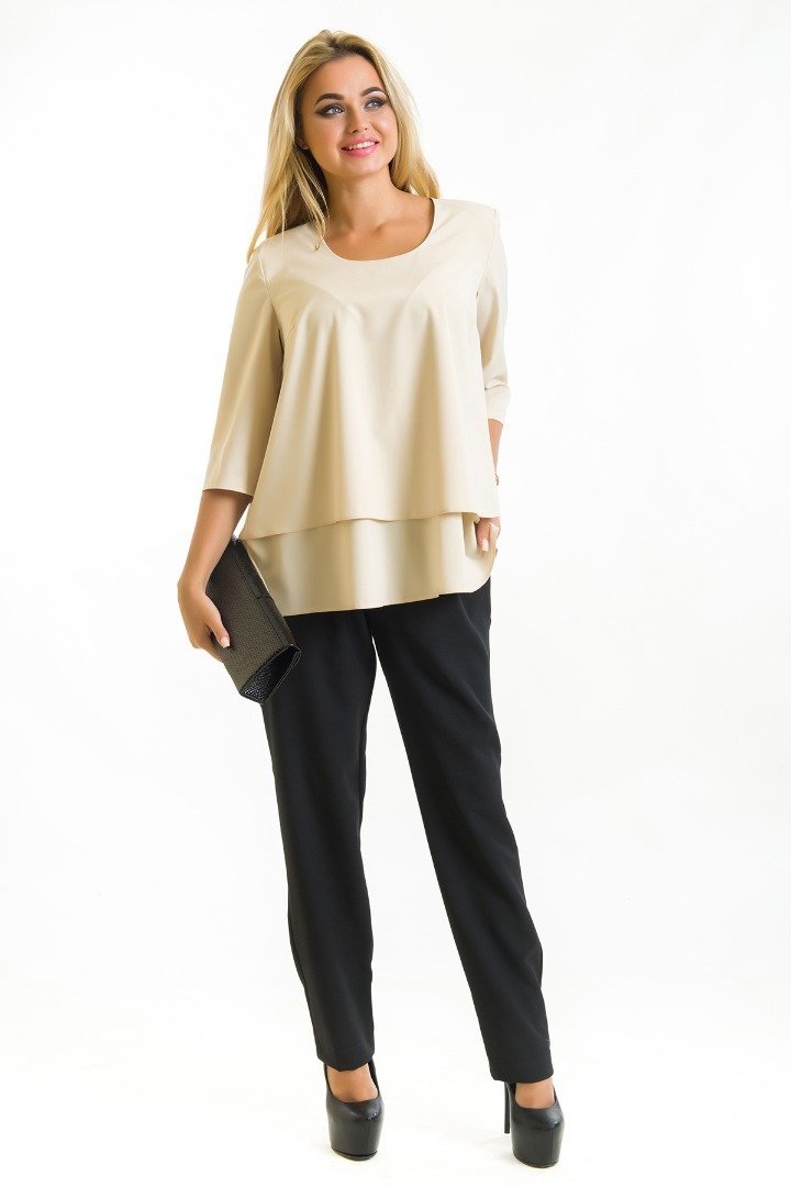 

Блуза FLFashion W ЕБВ 0971 с рукавом 3/4 44 бежевая