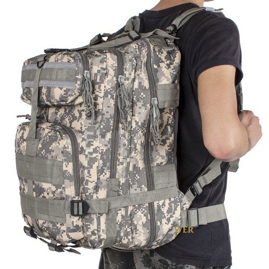 

Тактический штурмовой военный рюкзак Armour Tactical B45 Oxford 600D (с системой MOLLE) 45 литров Серый пиксель