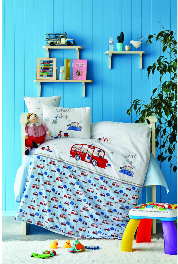 

Постельное белье для младенцев Karaca Home School bus mavi 2020-2 (svt-2000022246187)