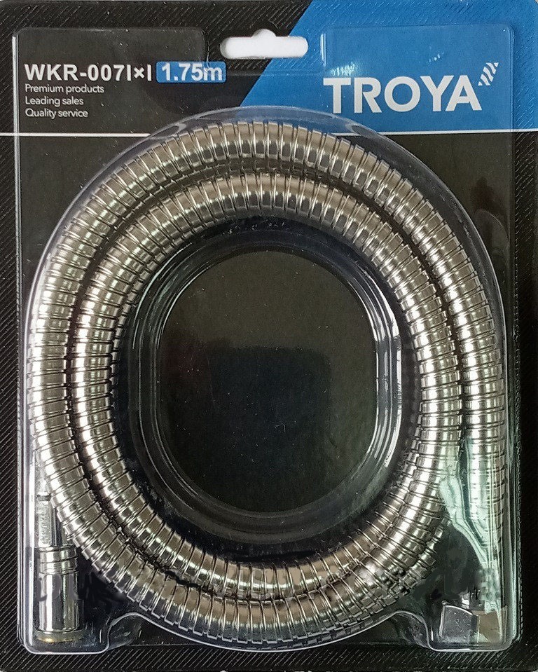 

Шланг для душу Troya WKR-008 1.75 м розтяжний блістер посилений поворотна гайка