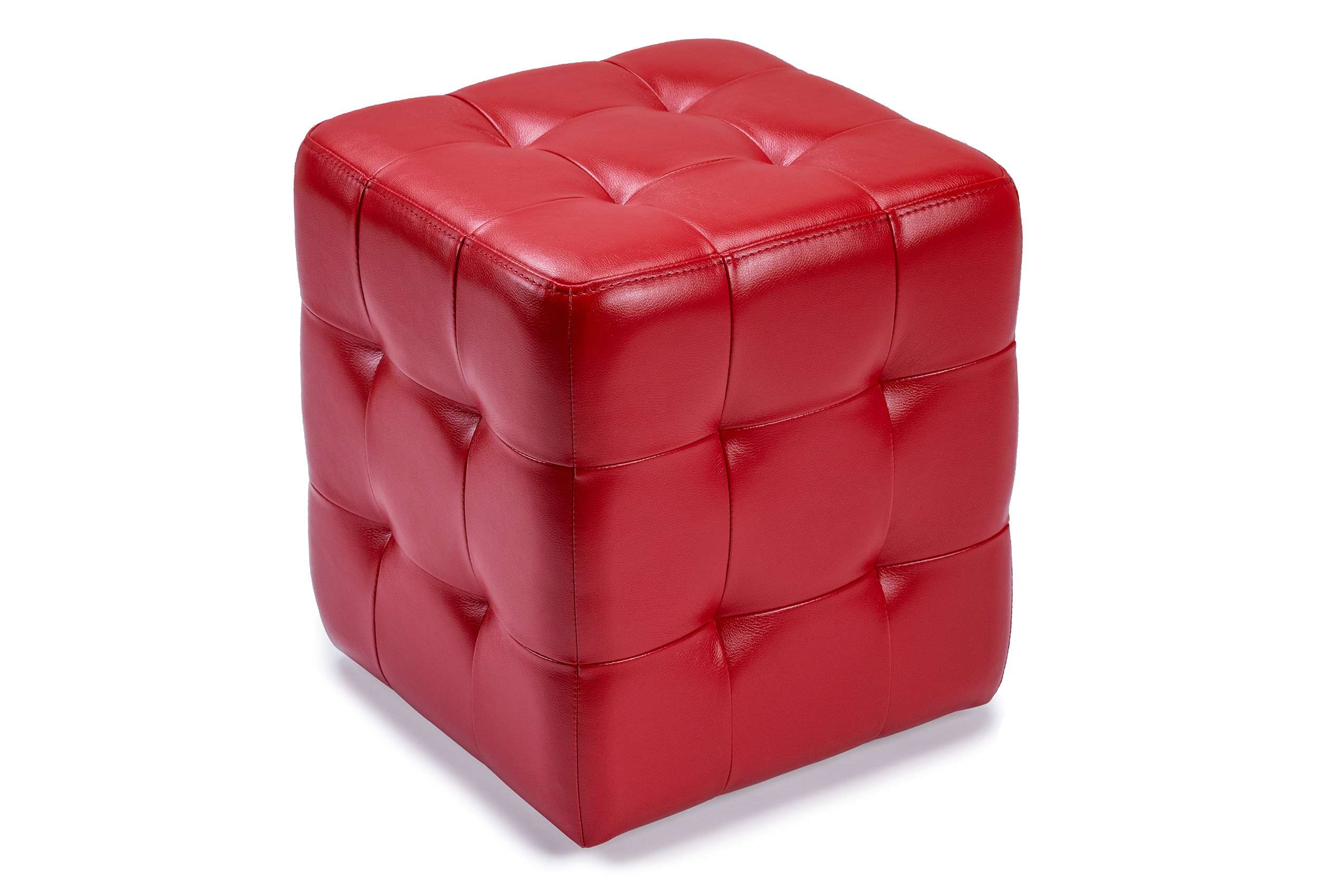 

Пуфик в коридор, прихожую или гостинную SVL Энтони, экокожа красная 0146-03