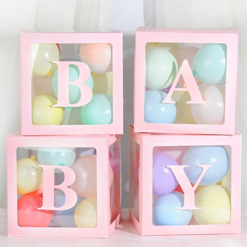 

Набор коробок 4 шт 30*30 см BABY беби для фотозоны розовый