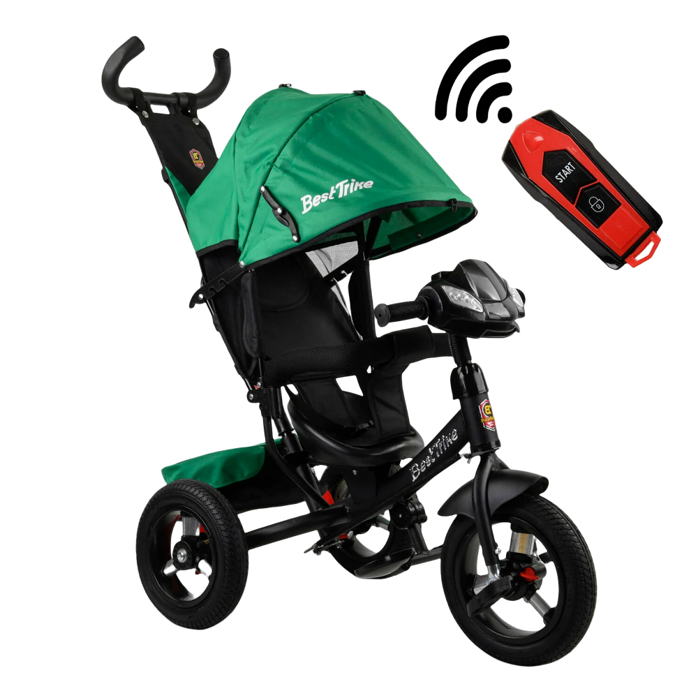

Трехколесный велосипед с родительской ручкой и пультом Best Trike от 18 месяцев Зеленый