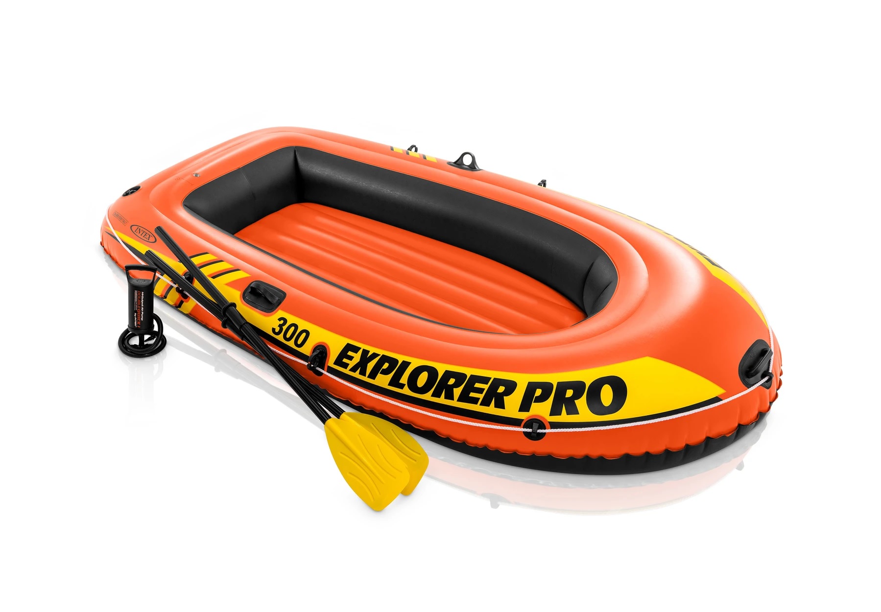 

Надувная лодка EXPLORER 300 Pro + весла и ручной насос, 244x117x36см, до 200 кг, Intex 58358