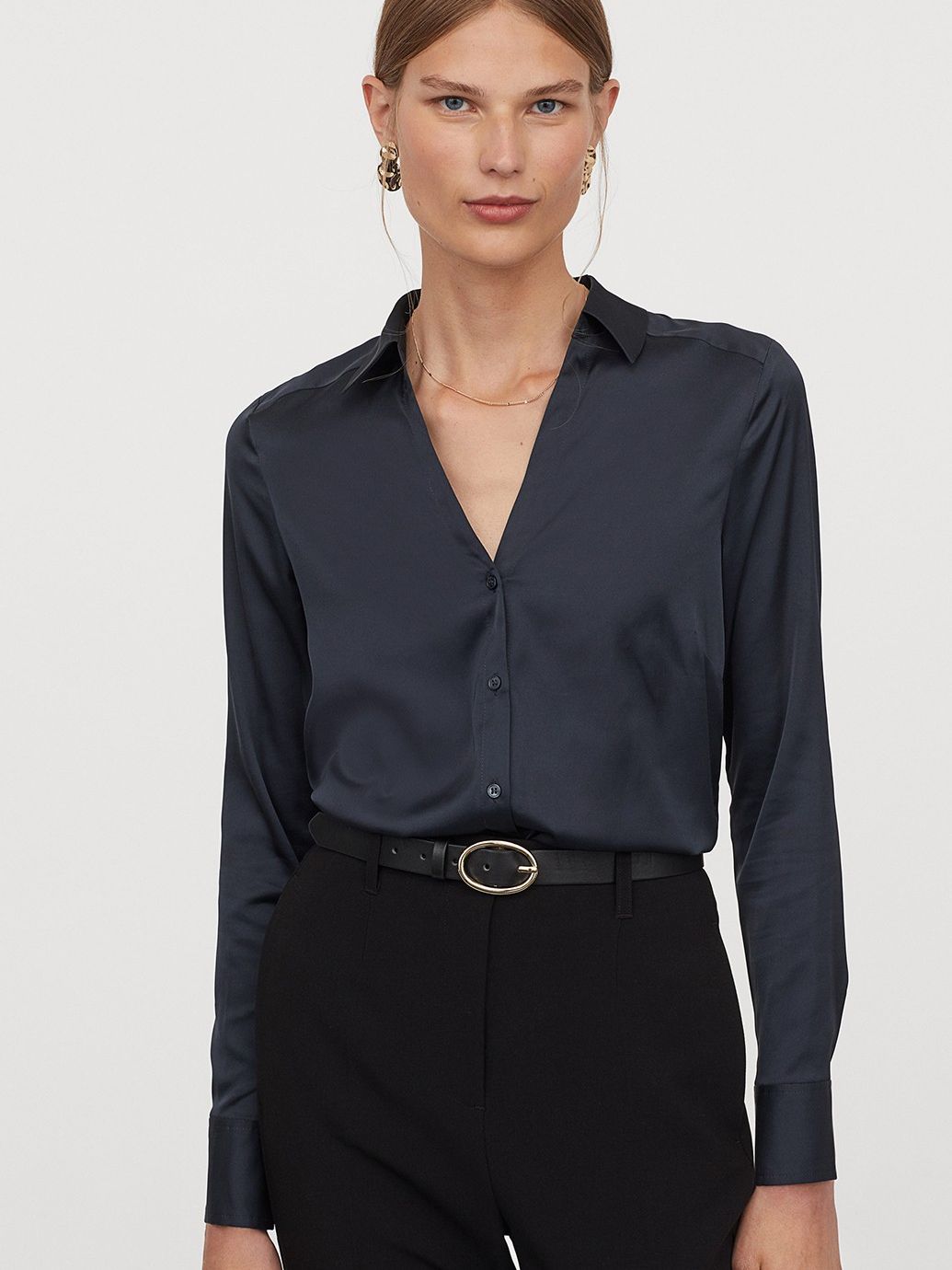 

Блузка H&M 762846b49  Темно-синяя, Блузка H&M 762846b49 34 Темно-синяя