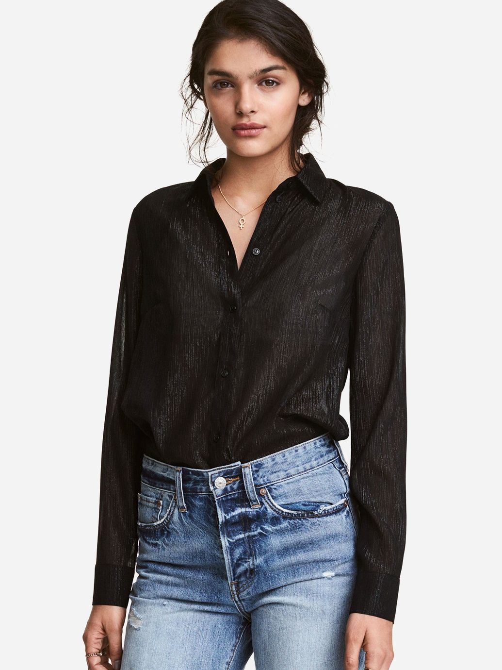 

Блузка H&M 430554b50  Черная, Блузка H&M 430554b50 32 Черная