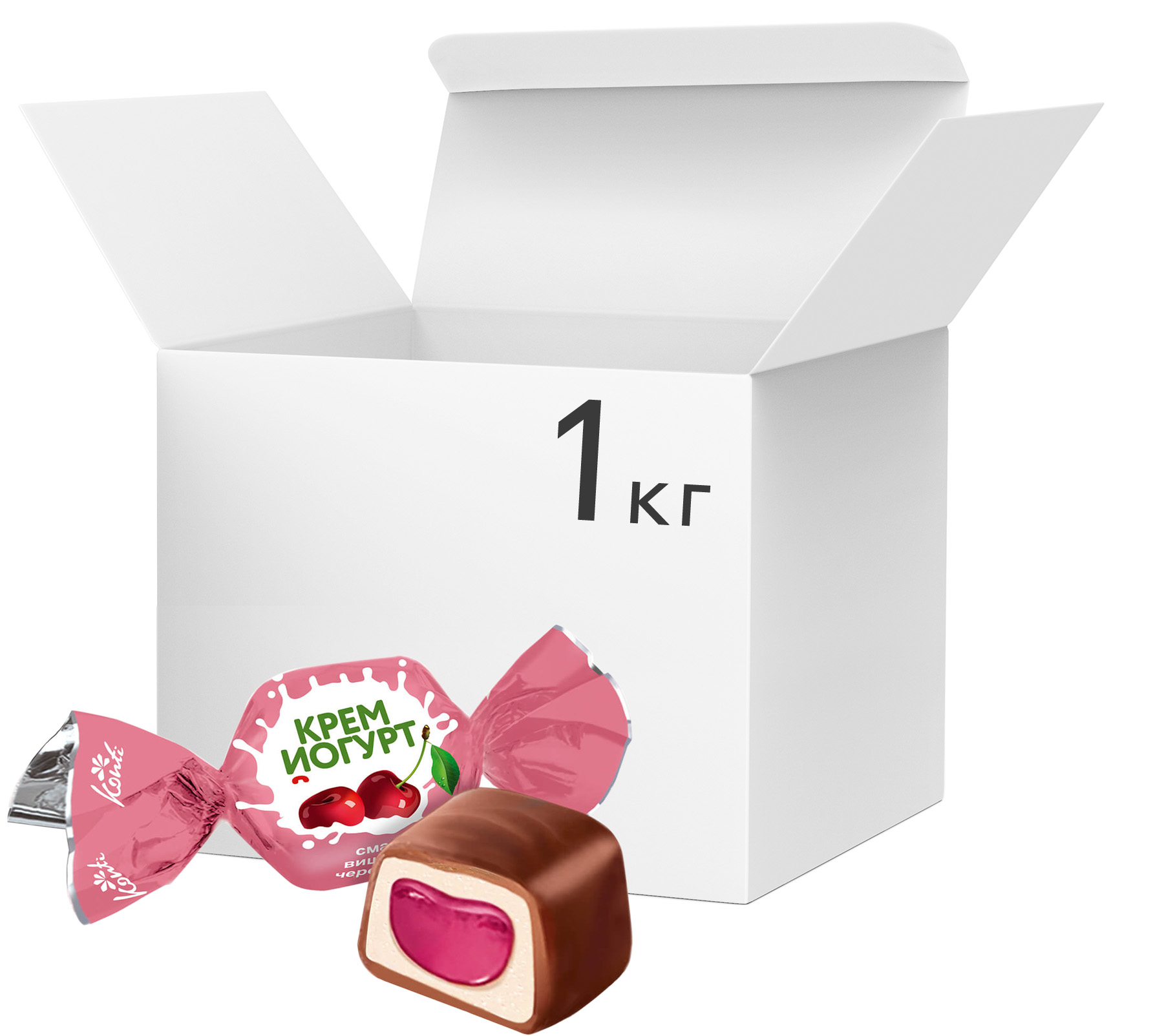 Конфеты Konti Belissimo Крем-Йогурт Вишня-Черешня 1 кг (4823088606478 ...