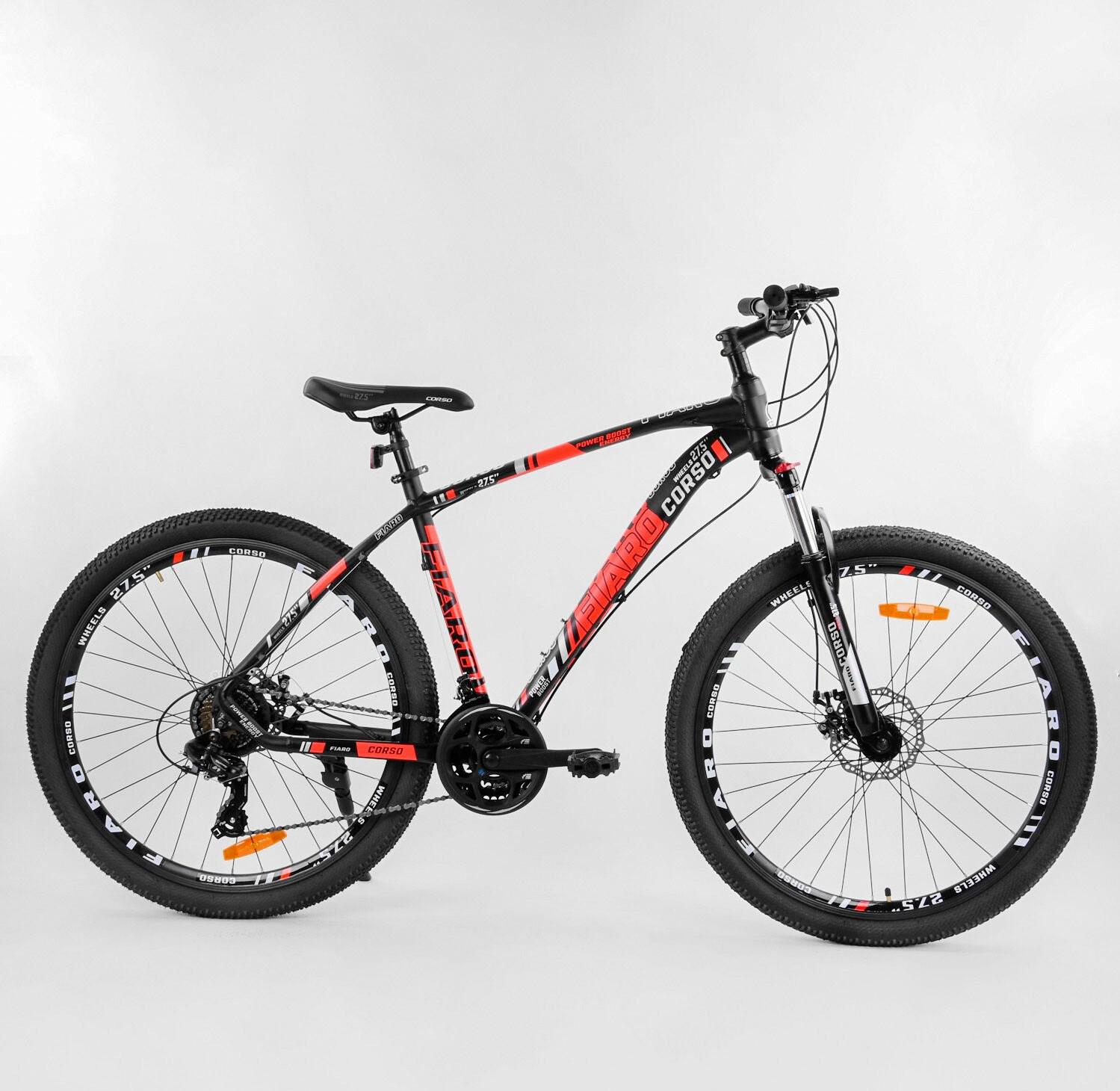 

Велосипед Спортивный CORSO «FIARO» 13658 рама алюминиевая, оборудование Shimano, Красный