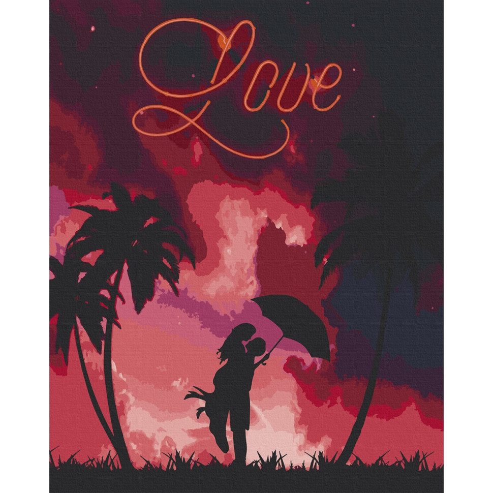 

Картина по номерам "Пара под зонтиком" 40х50 см