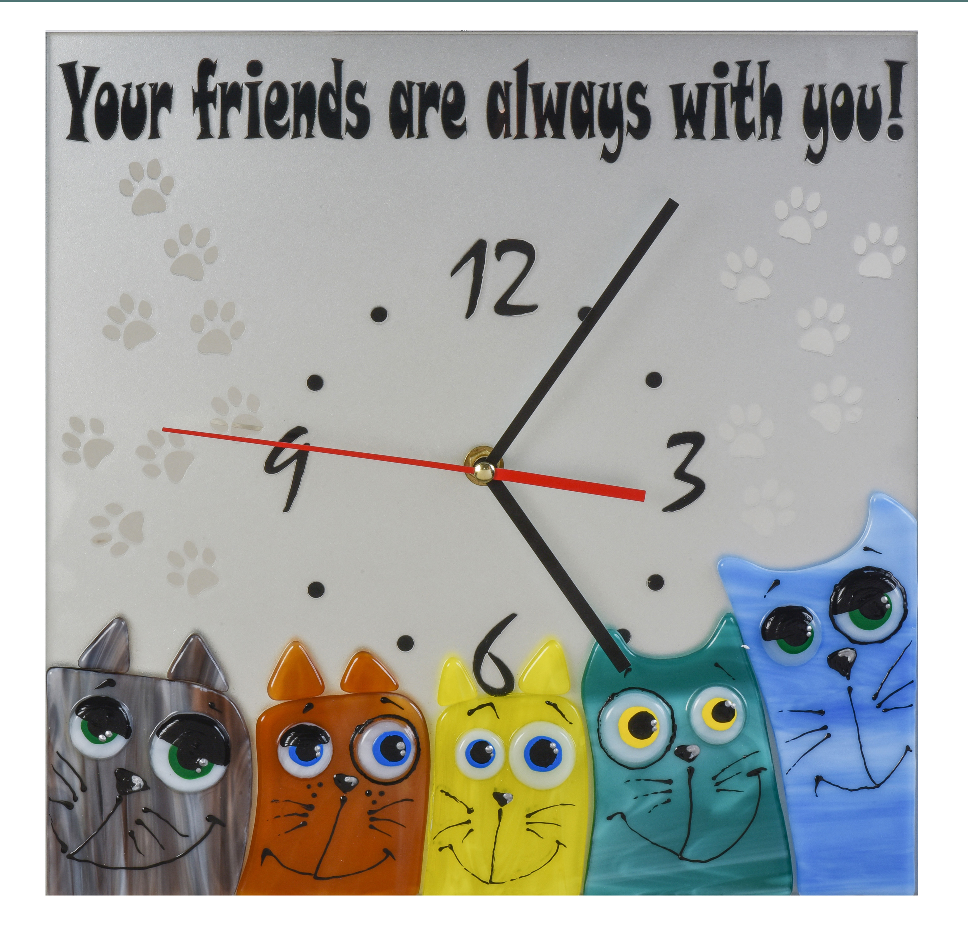 

Настенные часы MODOstudio Emotion Friendship витражное стекло 30х30 см