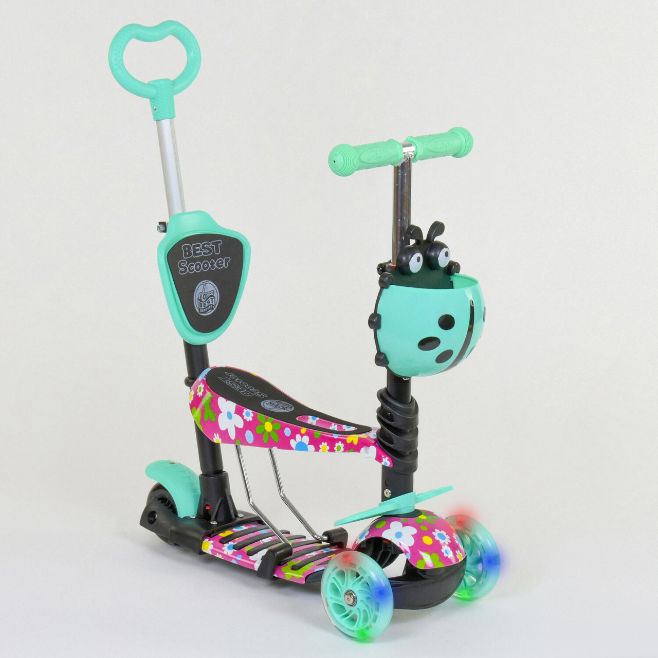 

Самокат BEST SCOOTER 43702 5в1 бирюзовый