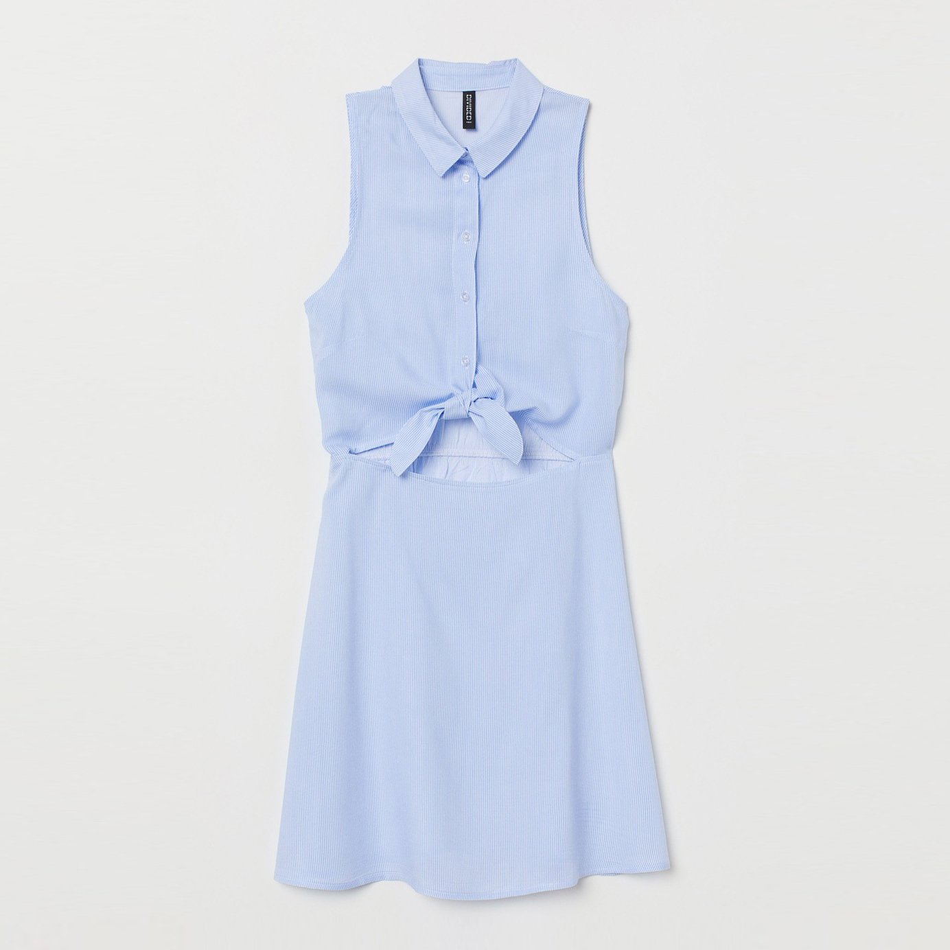 Акція на Сукня-сорочка міні літня жіноча H&M 0714827 44 Блакитна від Rozetka