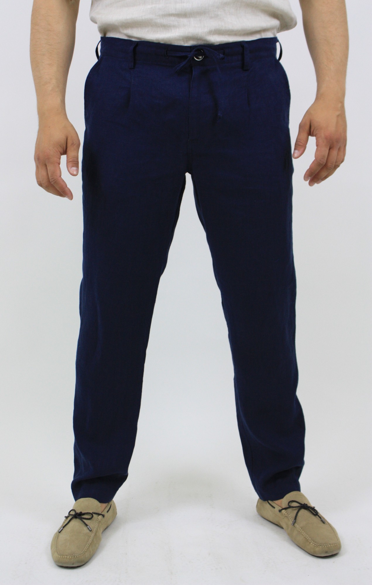 

Брюки ZIBSTUDIO лён шнурок  Синие, Брюки ZIBSTUDIO лён шнурок 31 Синие