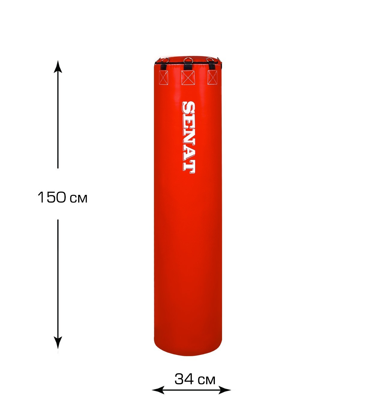 

Мешок боксерский Senat Super 150 x 34 см ПВХ Red (1093-red)