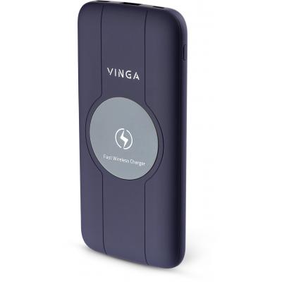 

УМБ Power bank портативное зарядное устройство Vinga 10000 mAh Wireless QC3.0 PD soft touch purple