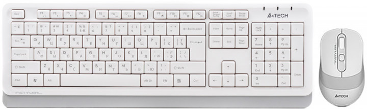 

Клавиатура и мышь A4Tech FG1010 беспроводные White/Grey