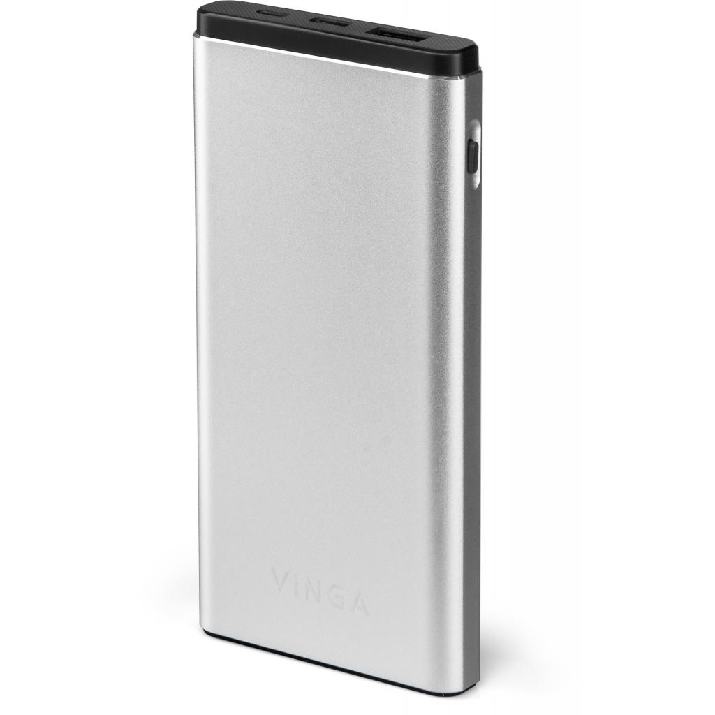 

УМБ Power bank портативное зарядное устройство Vinga 10000 mAh QC3.0 PD aluminium silver