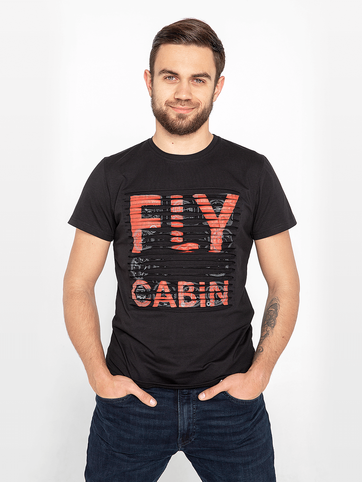 

чоловіча футболка - FLY CABIN - чорний, XXXL