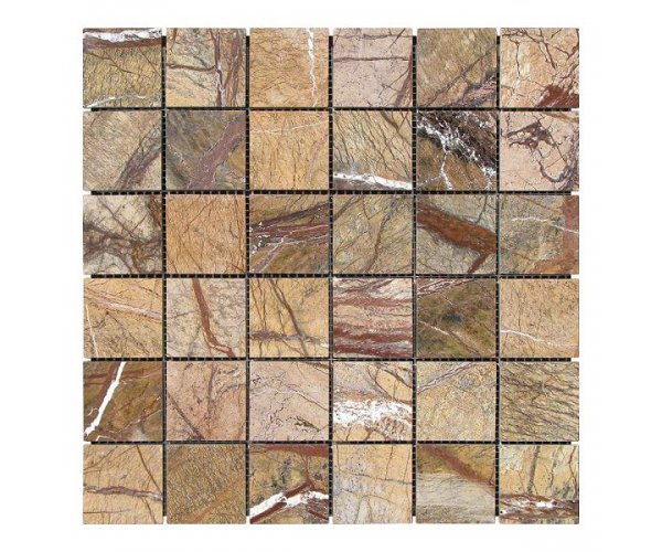 

Мозаичная плитка мрамор Bidasar Brown (47х47x6 мм) Полированная