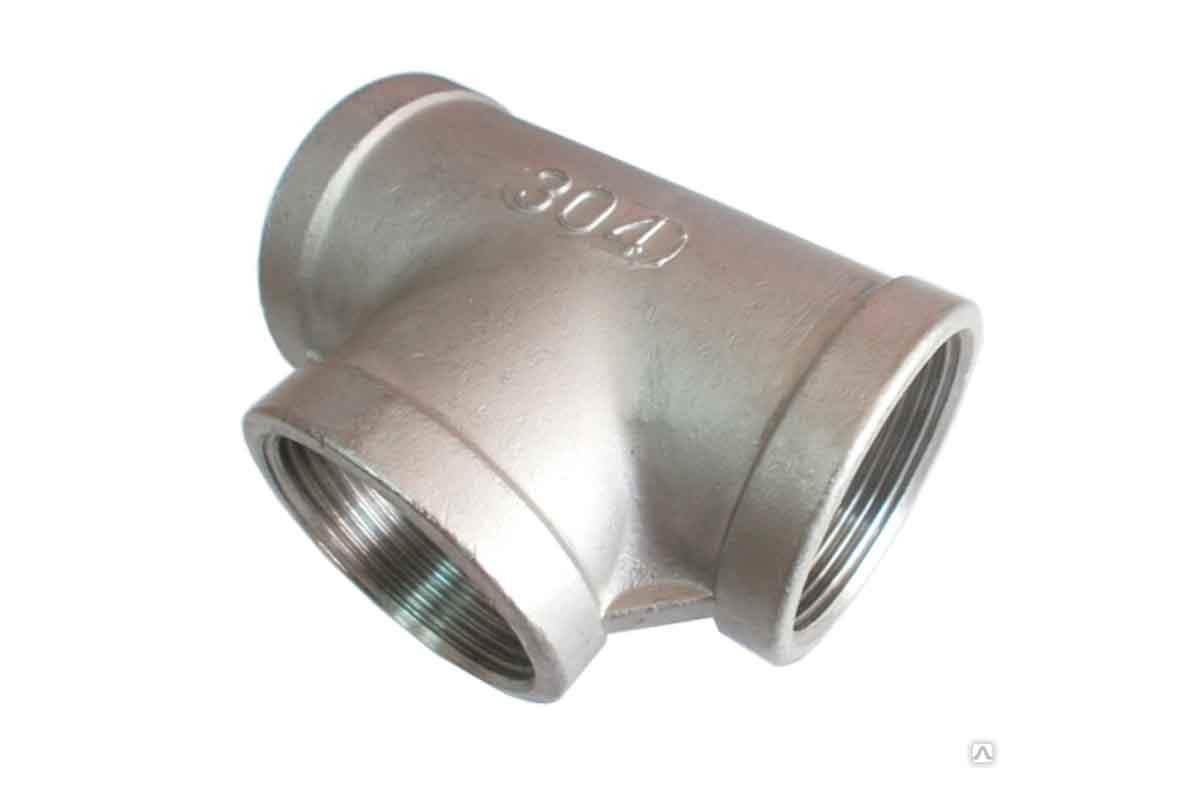 Тройник нержавеющий Ginox 11/2" AISI 304 внутренняя резьба – низкие ...