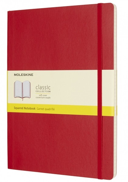 

Блокнот Moleskine Classic великий 19 x 25 см у клітинку червоний м'який
