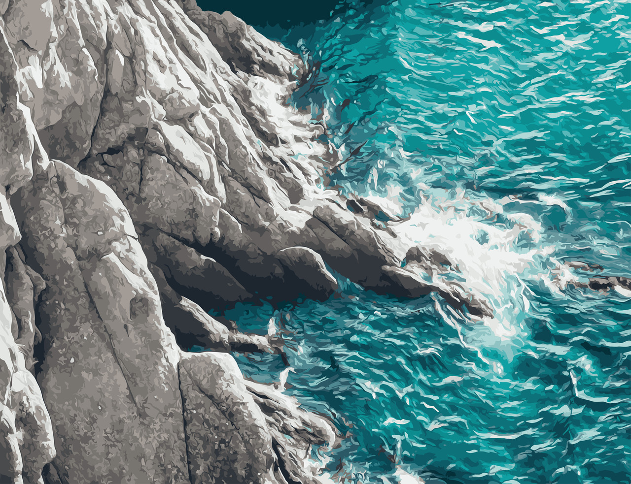 Картина за номерами "Море та каміння" 50х65 см ArtStory Разноцветный ...