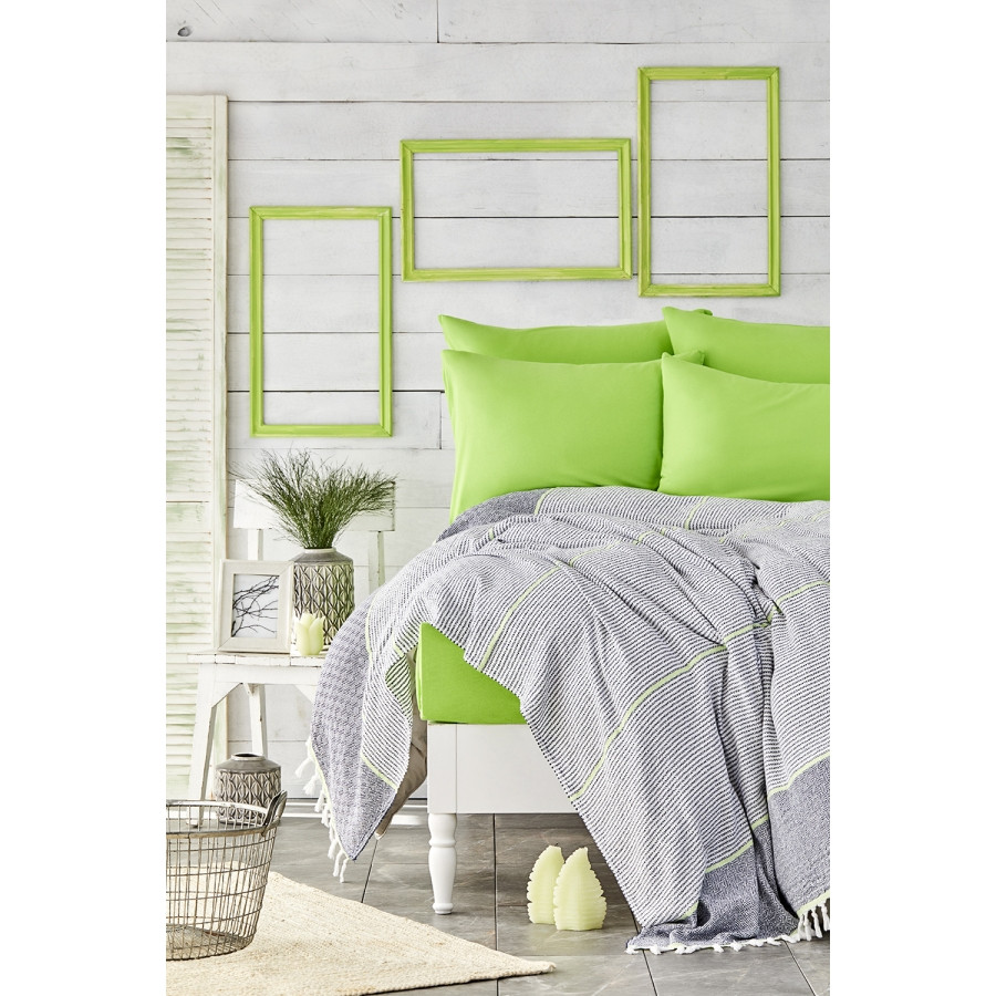 

Постельное белье Karaca Home - Rapsody yesil 2020-2 зеленый pike jacquard 200*220 евро