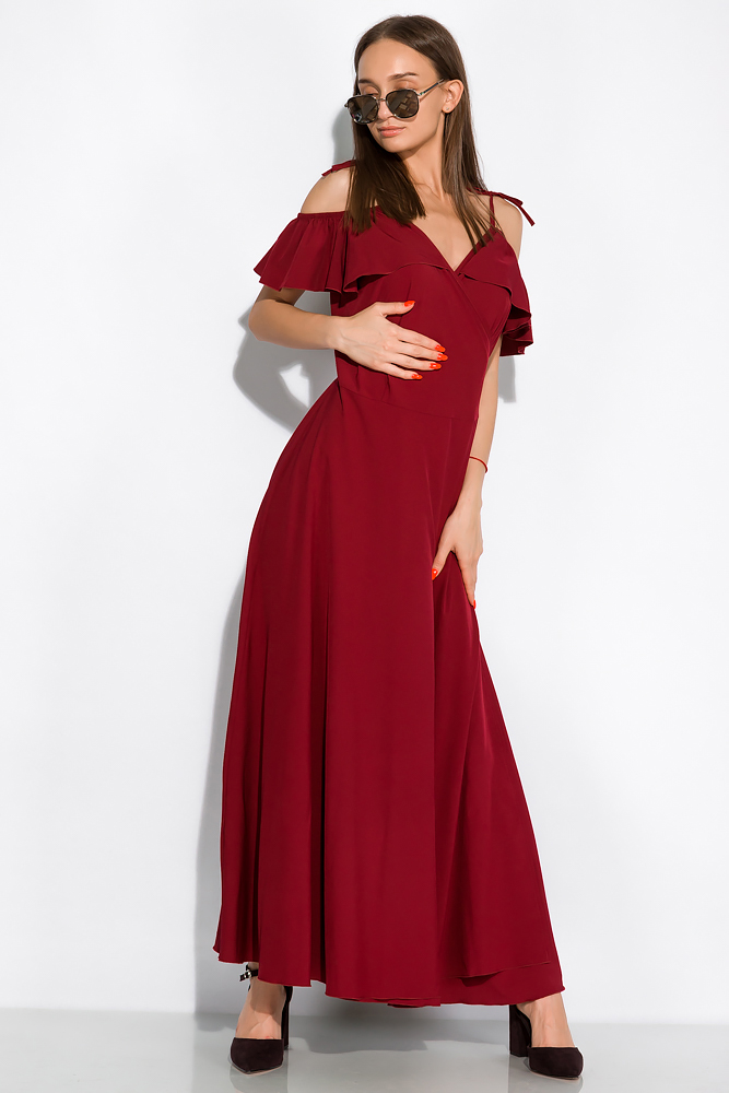

Длинное однотонное платье Time of Style 120PVC1045 Oversize Вишневый