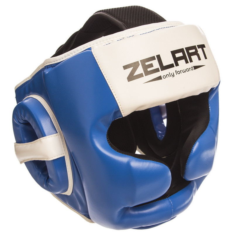 Шлем боксерский с полной защитой Zelart 1390 размер L Blue-White ...
