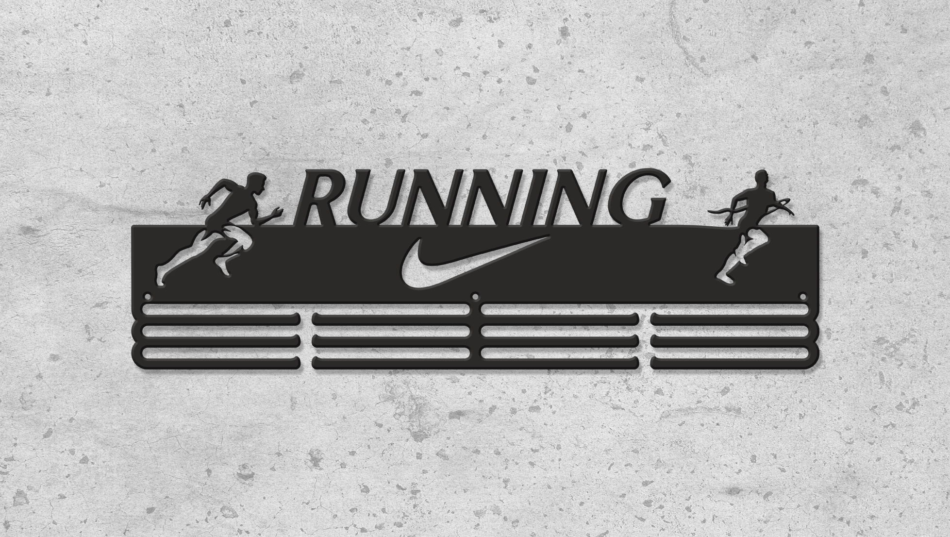 

Медальница "E-Trophy" Running, nike Стальная (Черный)