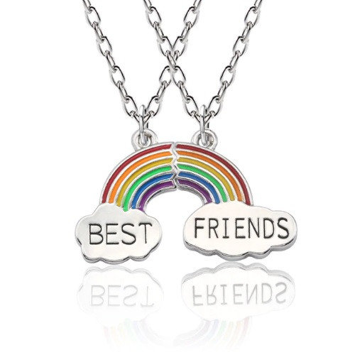 

Парные кулоны для друзей Радуга - best friends BF 50 см