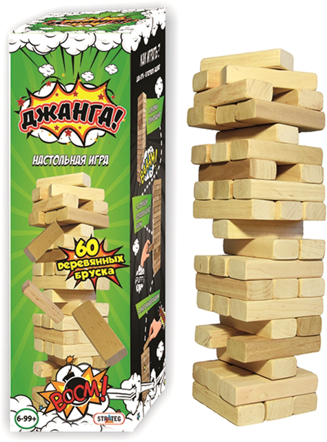 

Настольная игра Strateg Джанга 60 брусков (4820175996382)