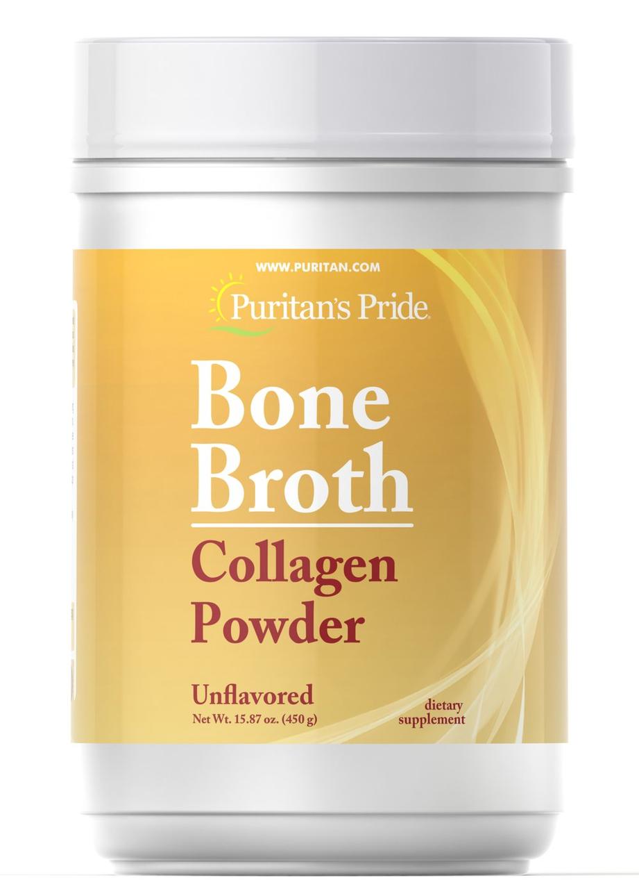 

Препарат для восстановления суставов и связок + Омега Puritan's Pride Bone Broth Collagen Powder 450 грамм Без вкуса (335778)