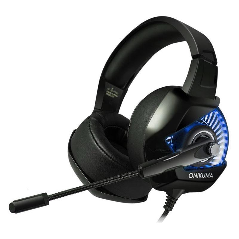 

Игровые наушники Onikuma K6 с микрофоном и LED подсветкой проводные Black/Blue (K6)