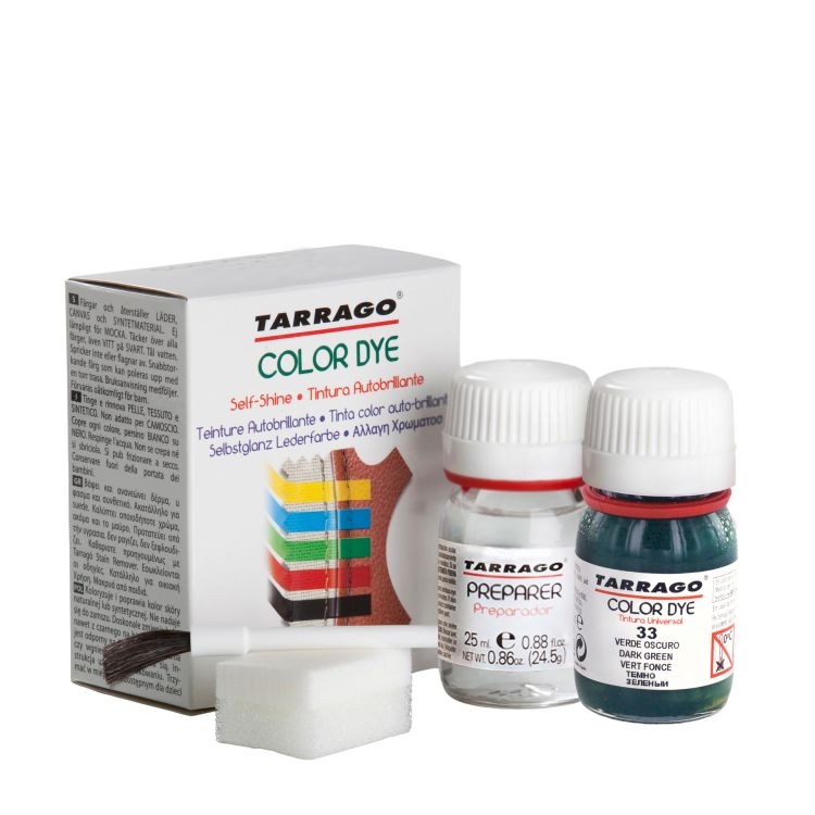 

Темно-зеленая краска для обуви Tarrago Self Shine Color Dye Doble, 25 + 25 мл