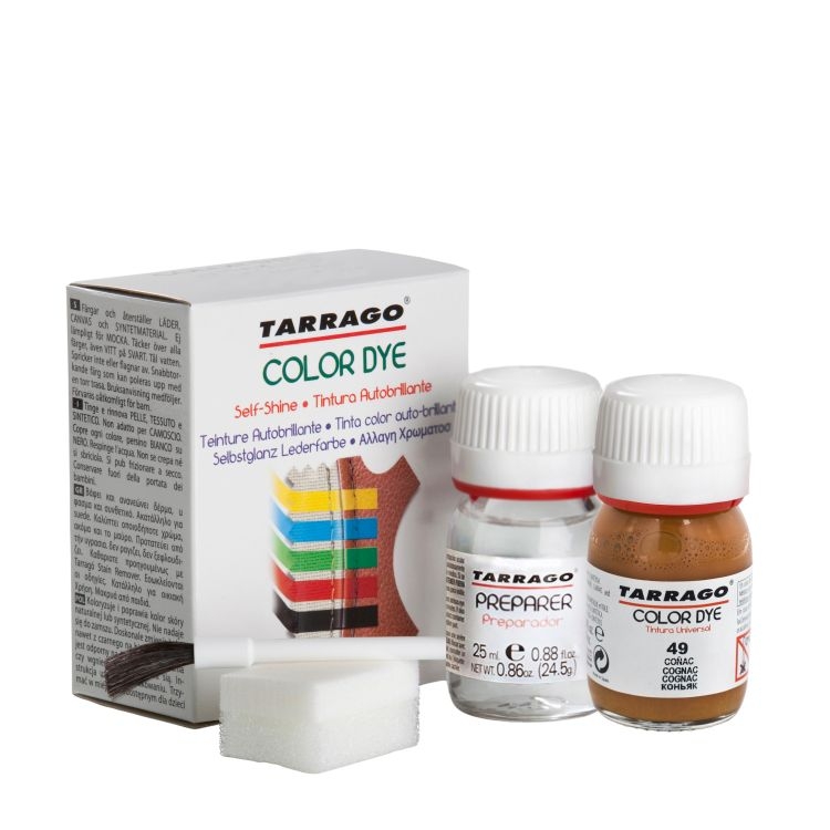 

Краска для обуви коньячного цвета Tarrago Self Shine Color Dye Doble, 25 + 25 мл