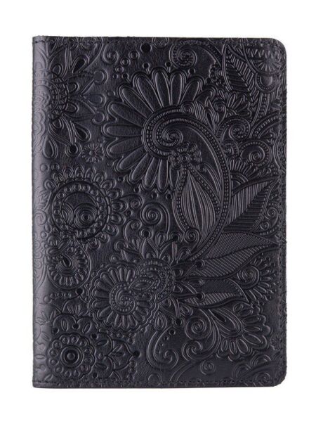 

Обложка-органайзер для документов из кожи HiArt AD-01 Mehendi Art черная Черный