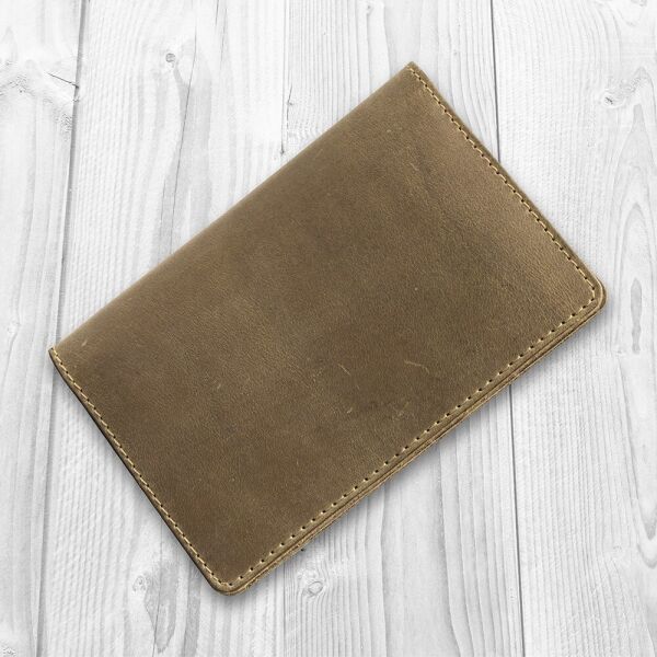 

Обложка для паспорта из кожи HiArt PC-02 Shabby Olive Оливковый
