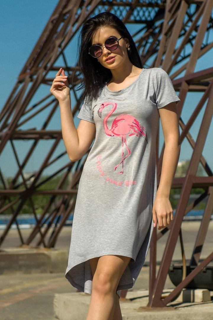 

Платье FLFashion Блуа ЗПБ 1141 повседневное до середины бедра  серое, Платье FLFashion Блуа ЗПБ 1141 повседневное до середины бедра 48 серое
