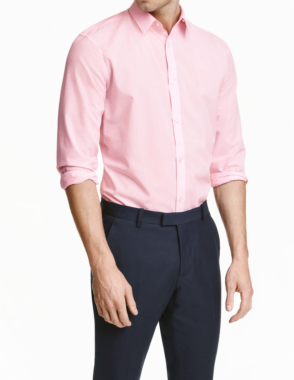 

Рубашка д/р H&M М0097291 цвет розовый S