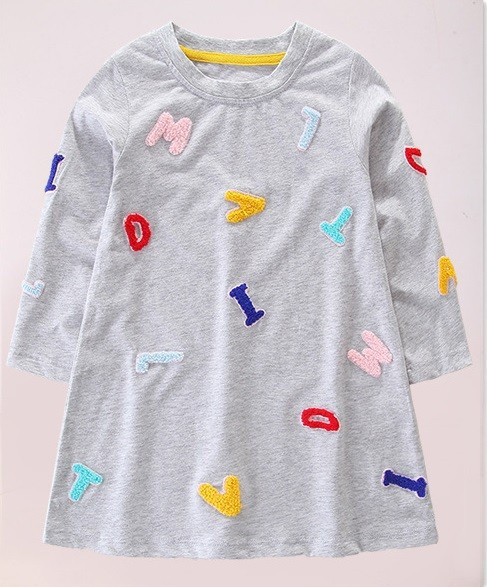 

Платье Aosta Betty "Алфавит" из натуральной ткани для девочек серого цвета, арт. - 40725 - 135см