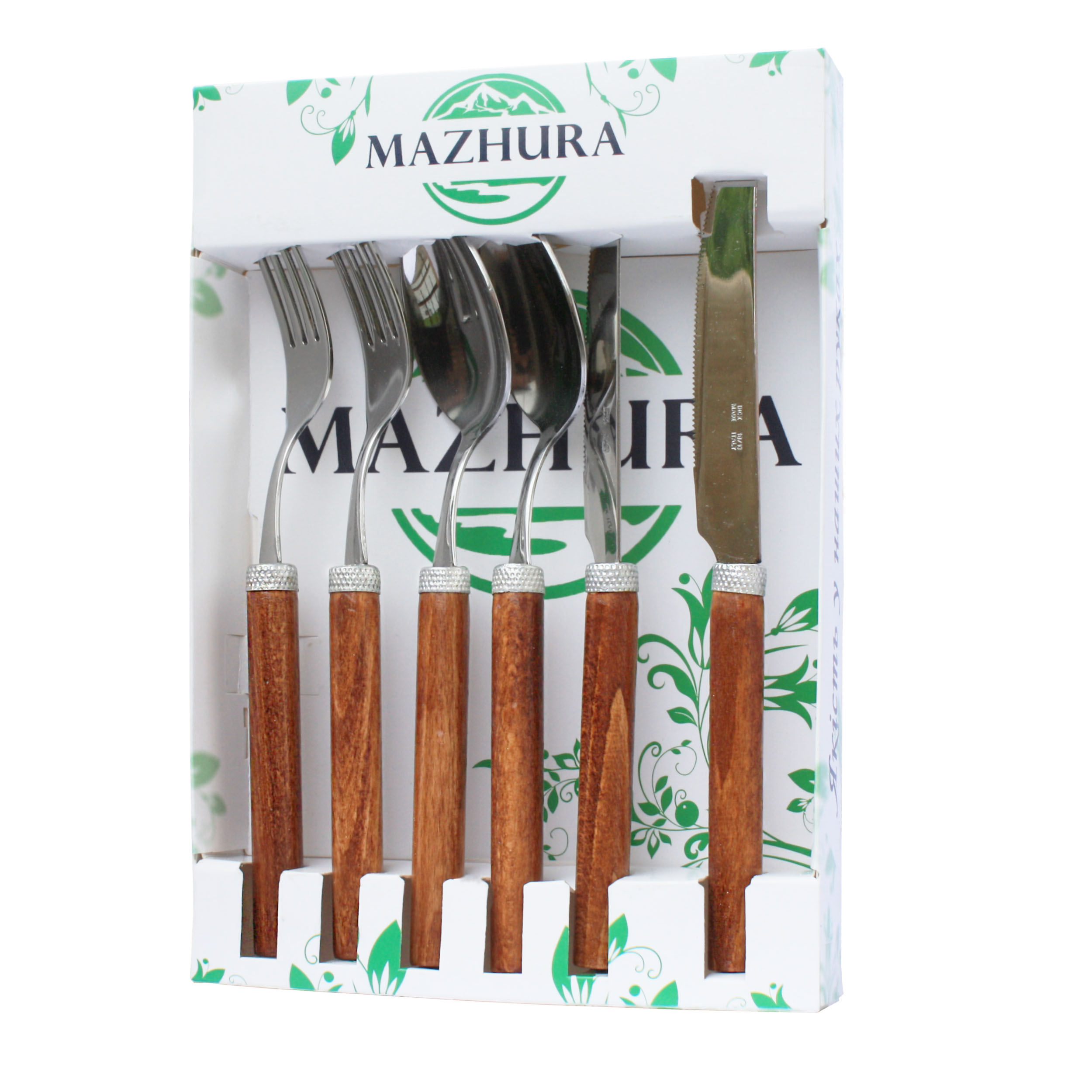 

Набор 6 приборов 2 персоны Wood walnut MAZHURA (mz505661-mg)