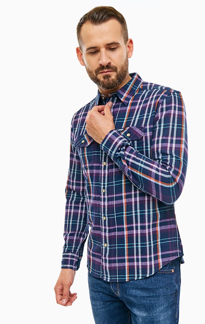 

Рубашка Wrangler 2 Pocket Flap Shirt Regular Fit Синий XL-00