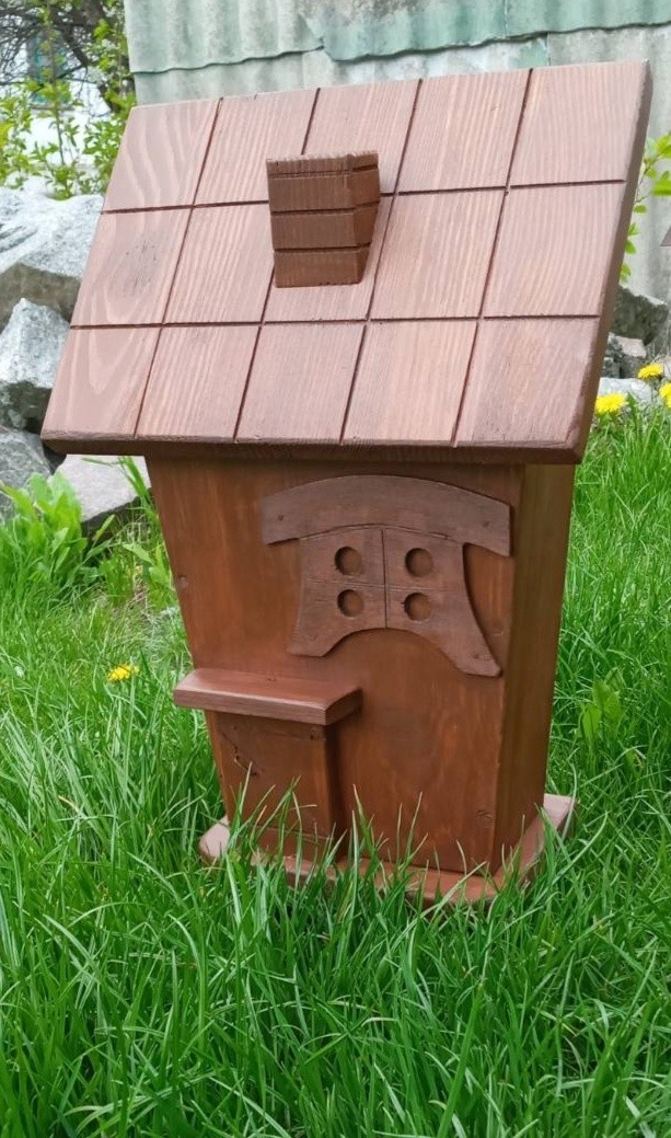 Деревянный почтовый ящик в виде домика Теремок, почтовый ящик уличный .