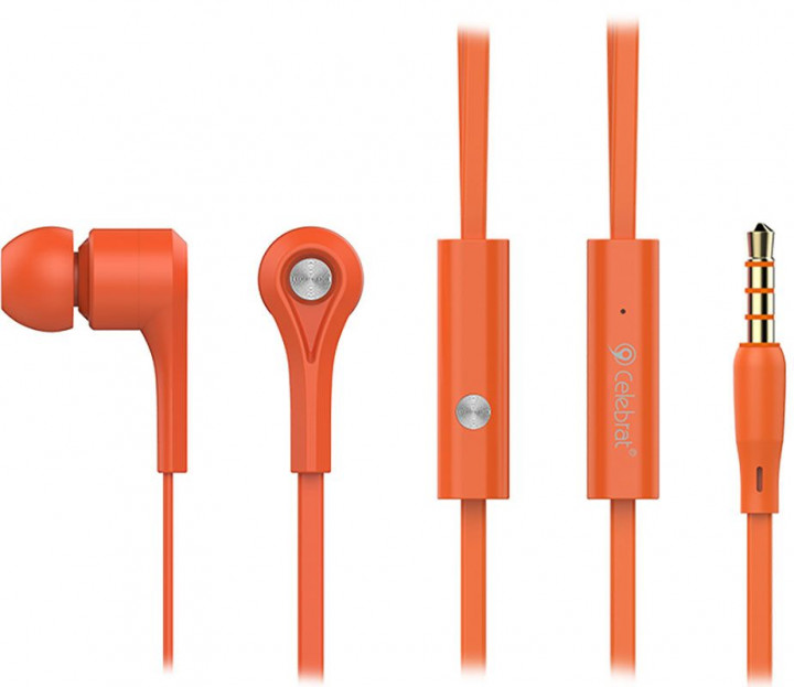 

Вакуумные наушники-гарнитура Celebrat D3 с микрофоном Orange