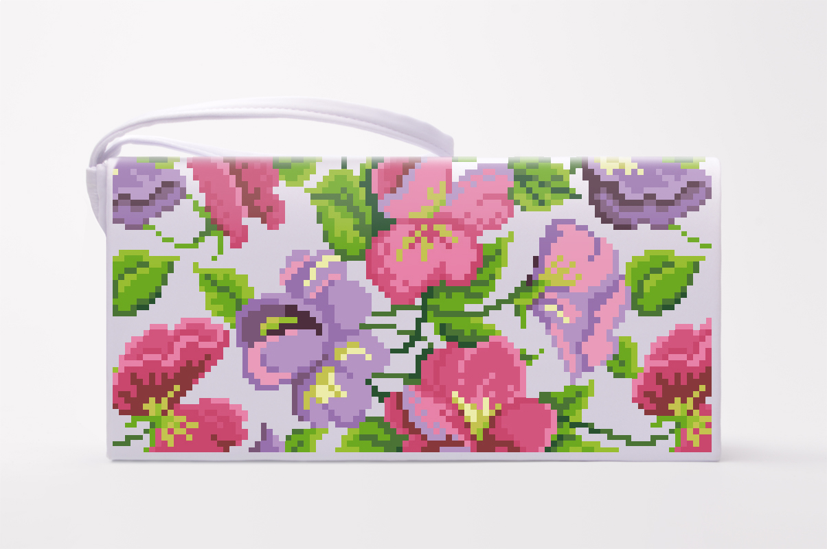 

Набір для вишивки нитками Барвиста Вишиванка заготовки пошитого клатча Фіалки (КЛ176кБ1301i)