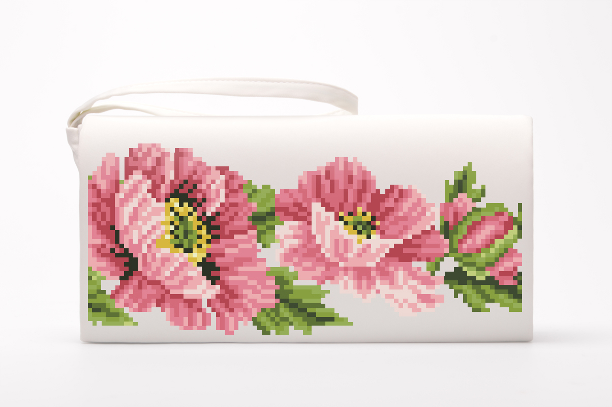 

Набір для вишивки нитками Барвиста Вишиванка заготовки пошитого клатча Маки рожеві (КЛ042кМ1301i)